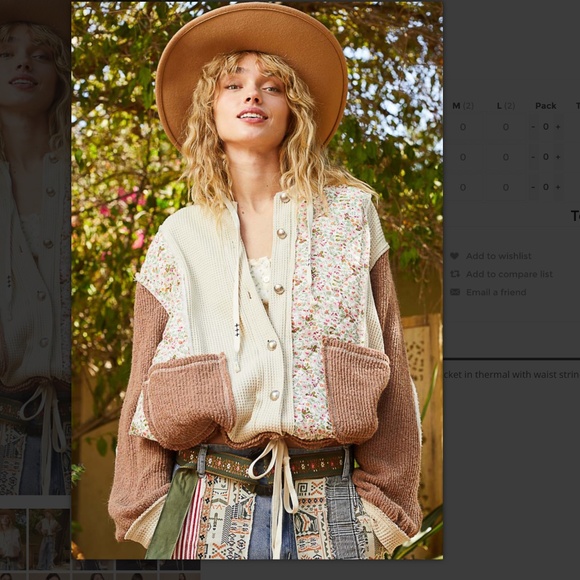 POL “ Chicago 5  “ POL Quilted Thermal Jacket with Waist String and Hood 80 - Picture 4 of 10